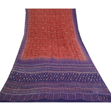 Load image into Gallery viewer, Sanskriti Vintage Sarees Red Hand Beaded Printed Pure Georgette Silk Sari Fabric
