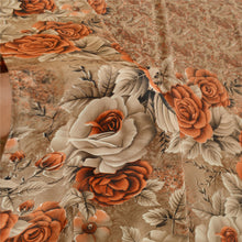 Load image into Gallery viewer, Sanskriti Vintage Sarees Brown Digital Printed Georgette Sari 5yd Craft Fabric
