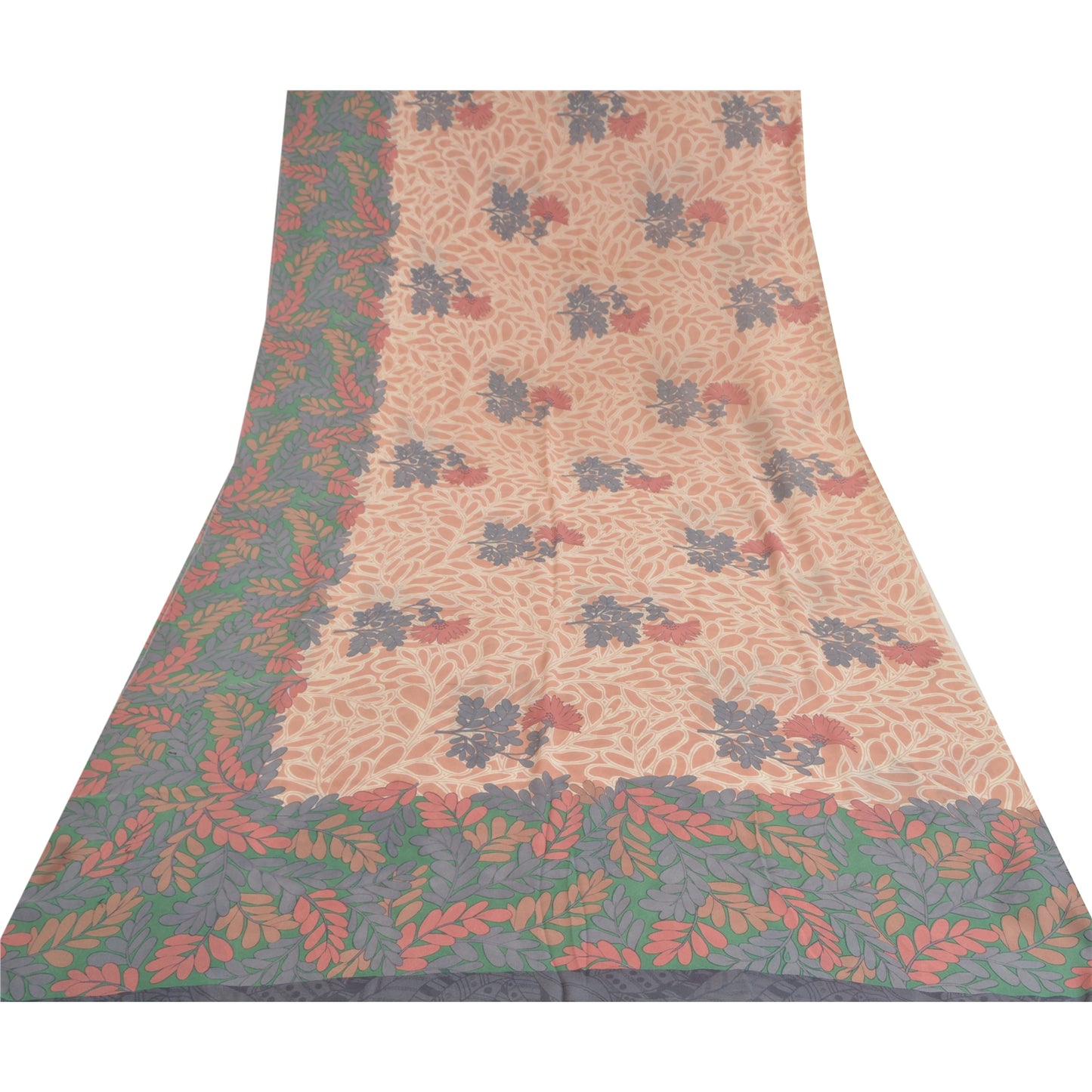 Sanskriti Vintage Saree Pink Pure Georgette Silk Printed Sari Soft Craft Sustainable Fabric