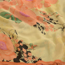 Load image into Gallery viewer, Sanskriti Vintage Saree Cream Pure Georgette Silk Printed Sari 5yd Craft Fabric
