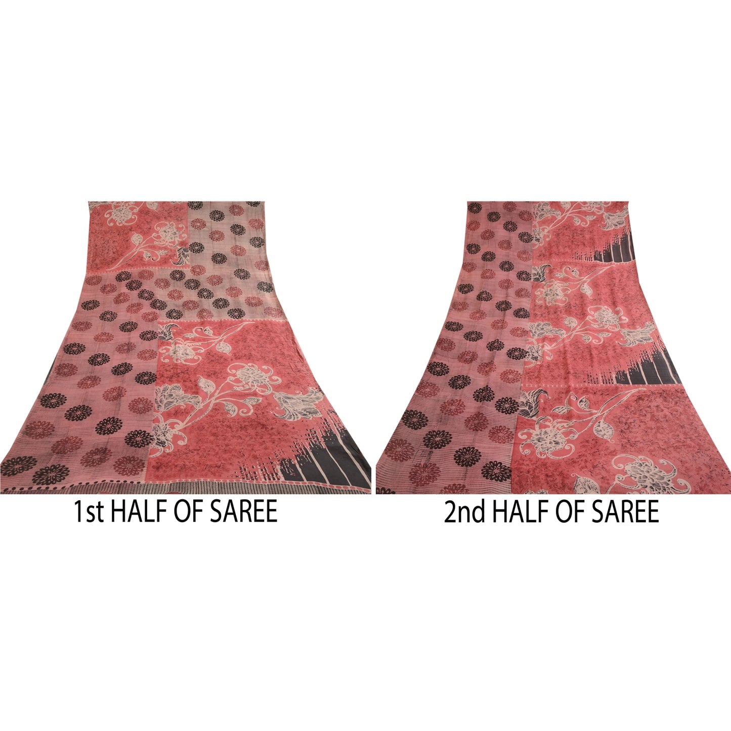 Sanskriti Vintage Sarees Purple Pure Georgette Silk Printed Sari Craft Sustainable Fabric