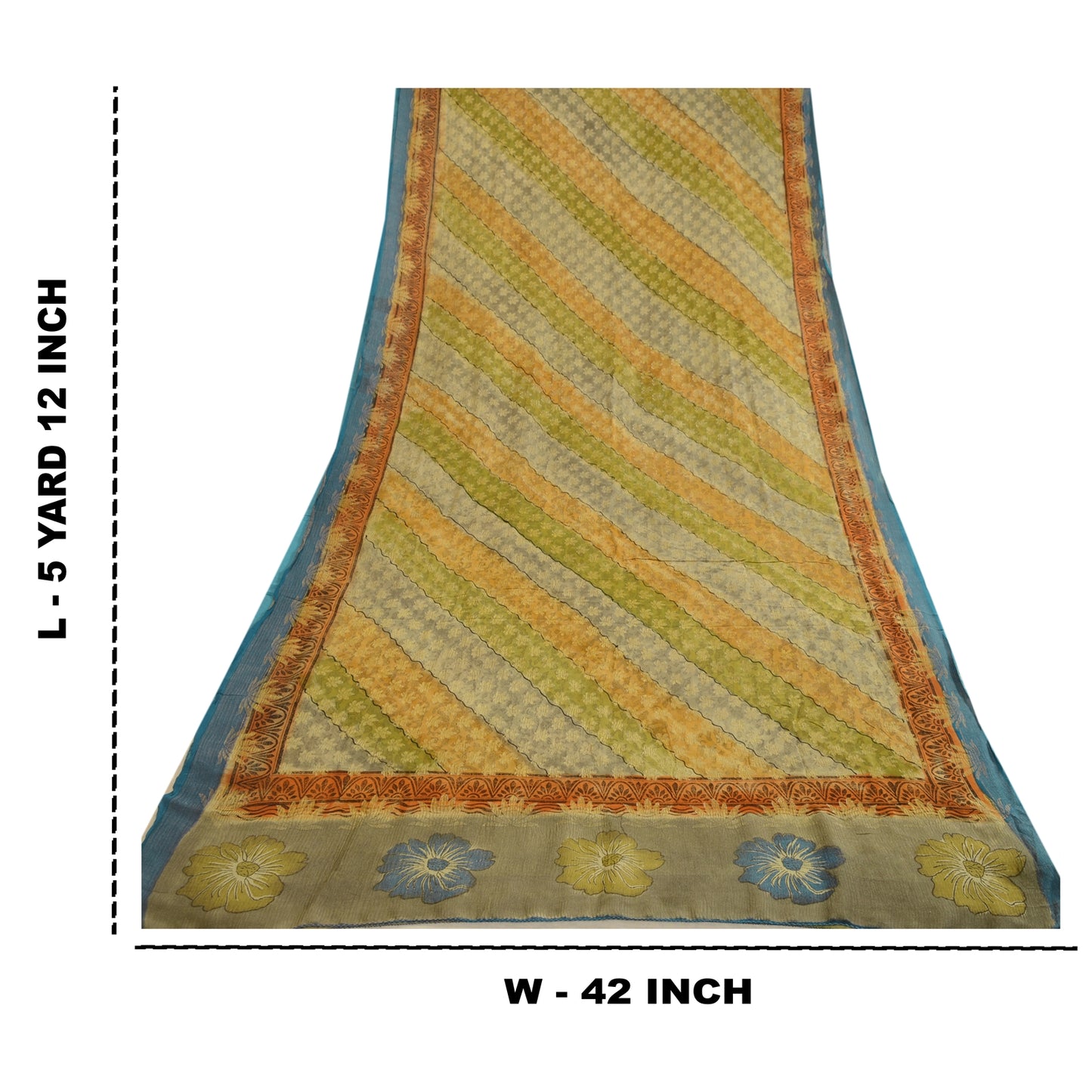 Sanskriti Vintage Sarees Multi Print Vævet Ren Georgette Silke Sari Håndværk Bæredygtigt Stof