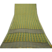 Load image into Gallery viewer, Sanskriti Vintage Sarees Green Pure Chiffon Silk Printed Sari Soft Craft Fabric
