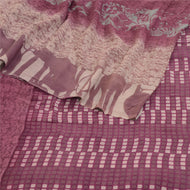 Sanskriti Vintage Sarees Purple Pure Georgette Silk Printed Sari Craft Fabric