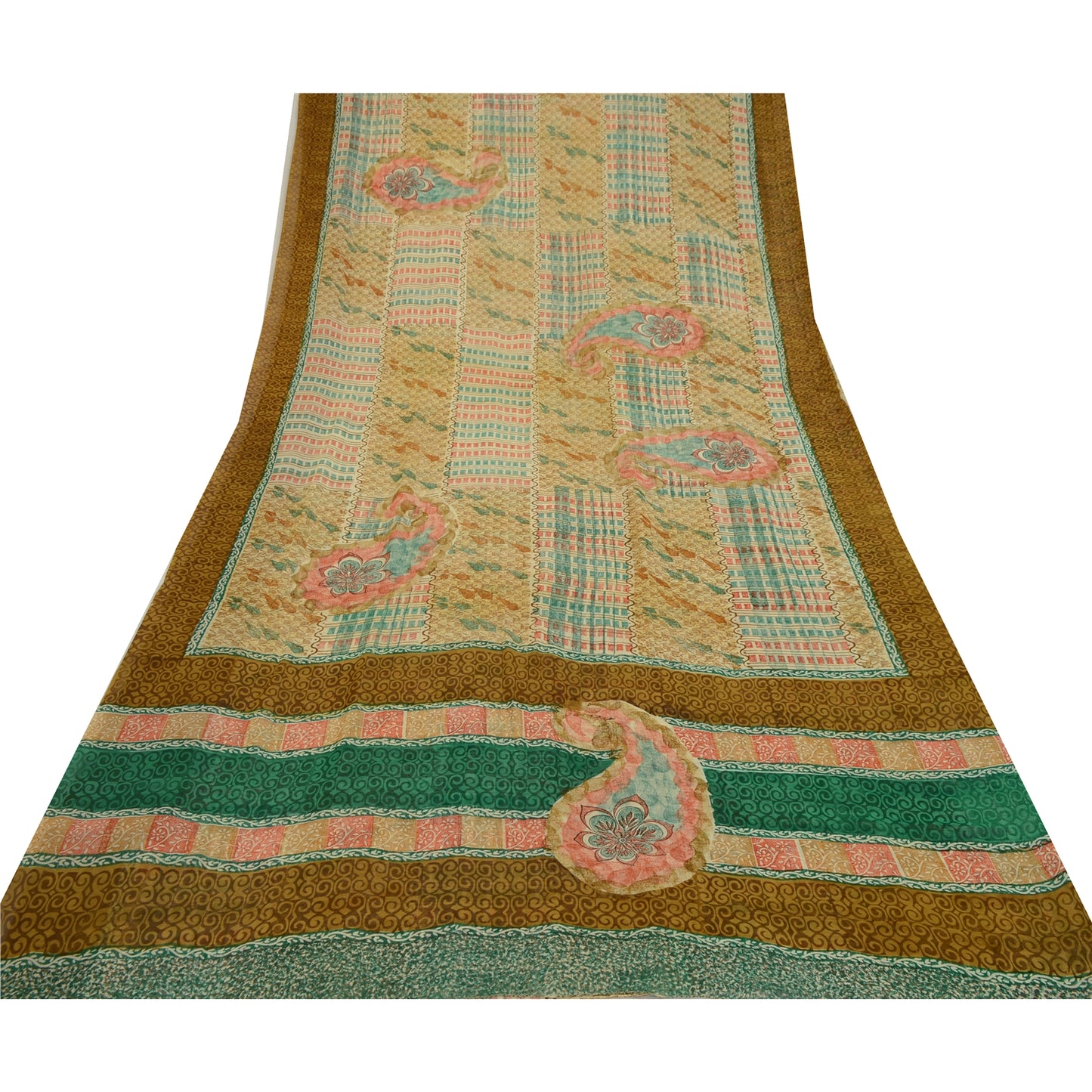 Sanskriti Vintage Sarees Indian Multi Pure Georgette Silk Printed Sari Sustainable Fabric