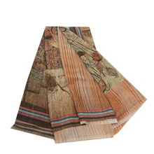 Load image into Gallery viewer, Sanskriti Vintage Sarees Brown Georgette Digital Printed Sari Decor Craft Fabric

