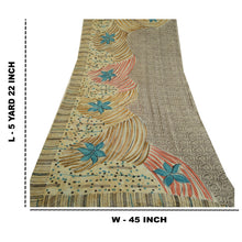 Load image into Gallery viewer, Sanskriti Vintage Sarees Indian Gray Pure Georgette Silk Print Sari Craft Fabric
