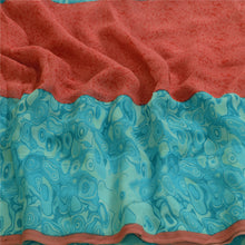 Load image into Gallery viewer, Sanskriti Vintage Sarees Blue/Red Printed Pure Georgette Silk Sari Craft Fabric
