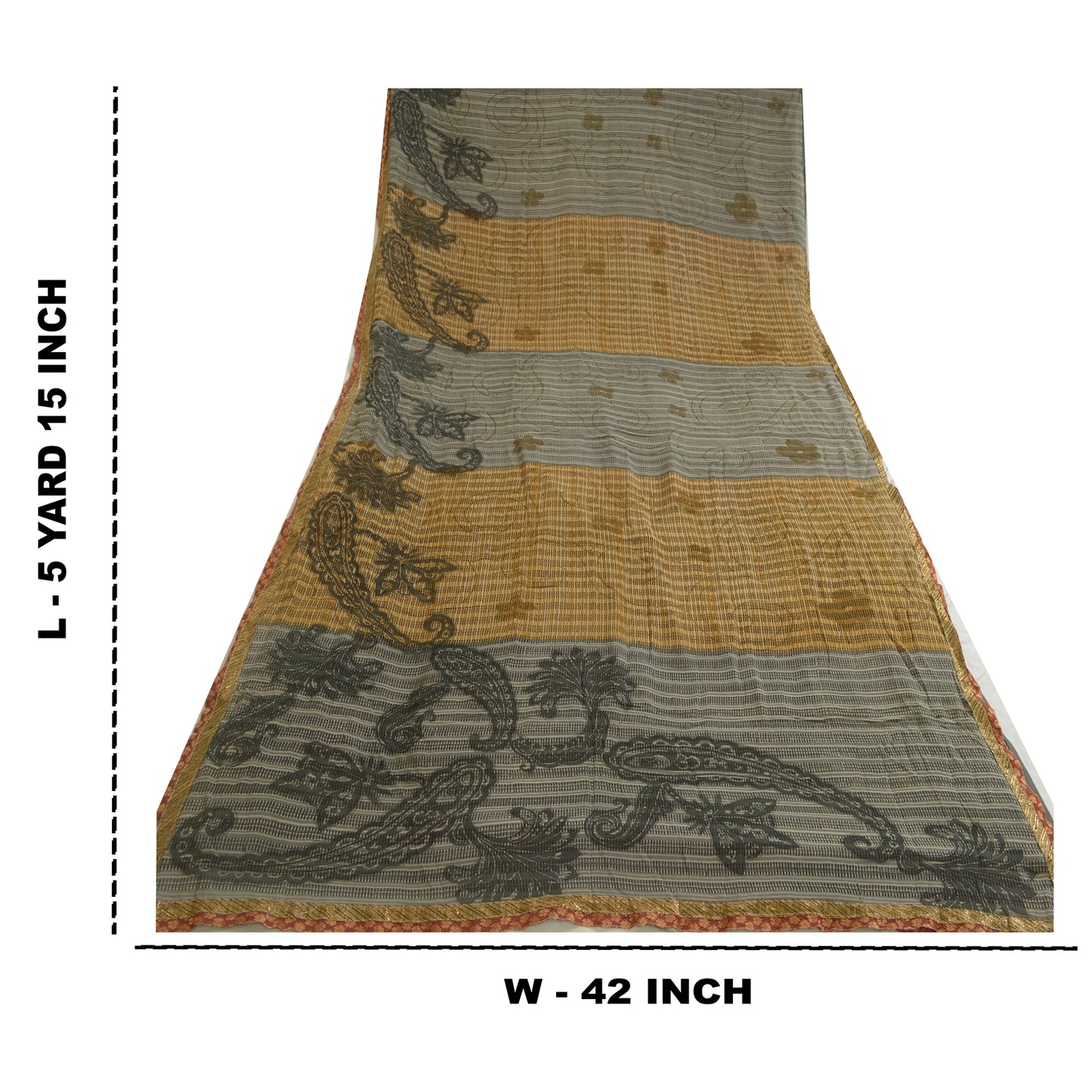 Sanskriti Vintage Sarees Multi Pure Georgette Silk Printed Sari Craft Sustainable Fabric