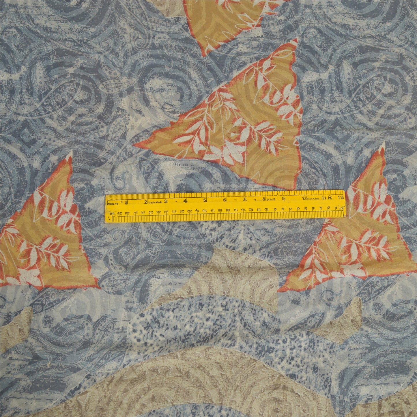 Sanskriti Vintage Sarees Blue Pure Georgette Silk Printed Sari 5yd Craft Sustainable Fabric