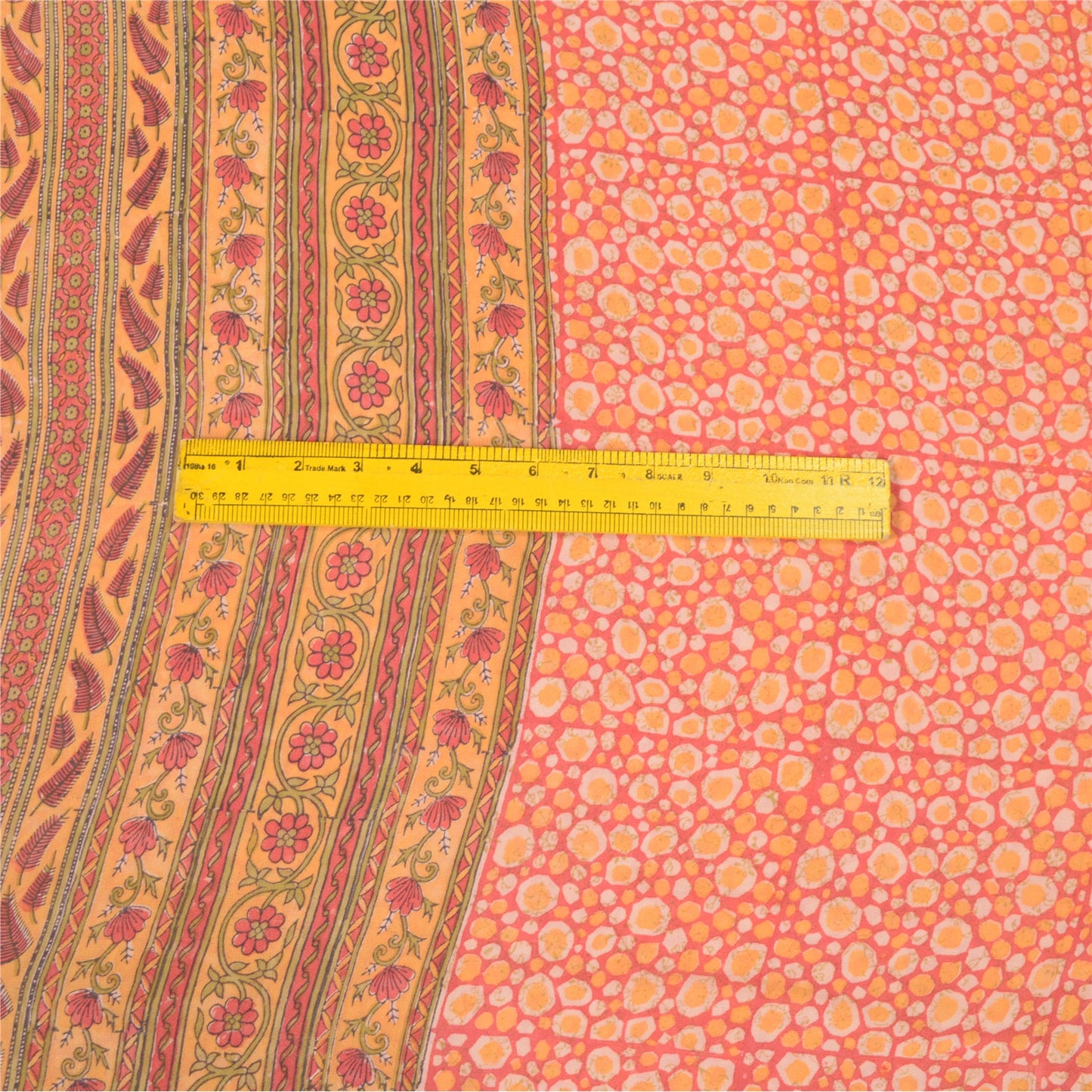 Sanskriti Vintage Sarees Pink HandBlock Printed Pure Georgette Silk Sari Sustainable Fabric