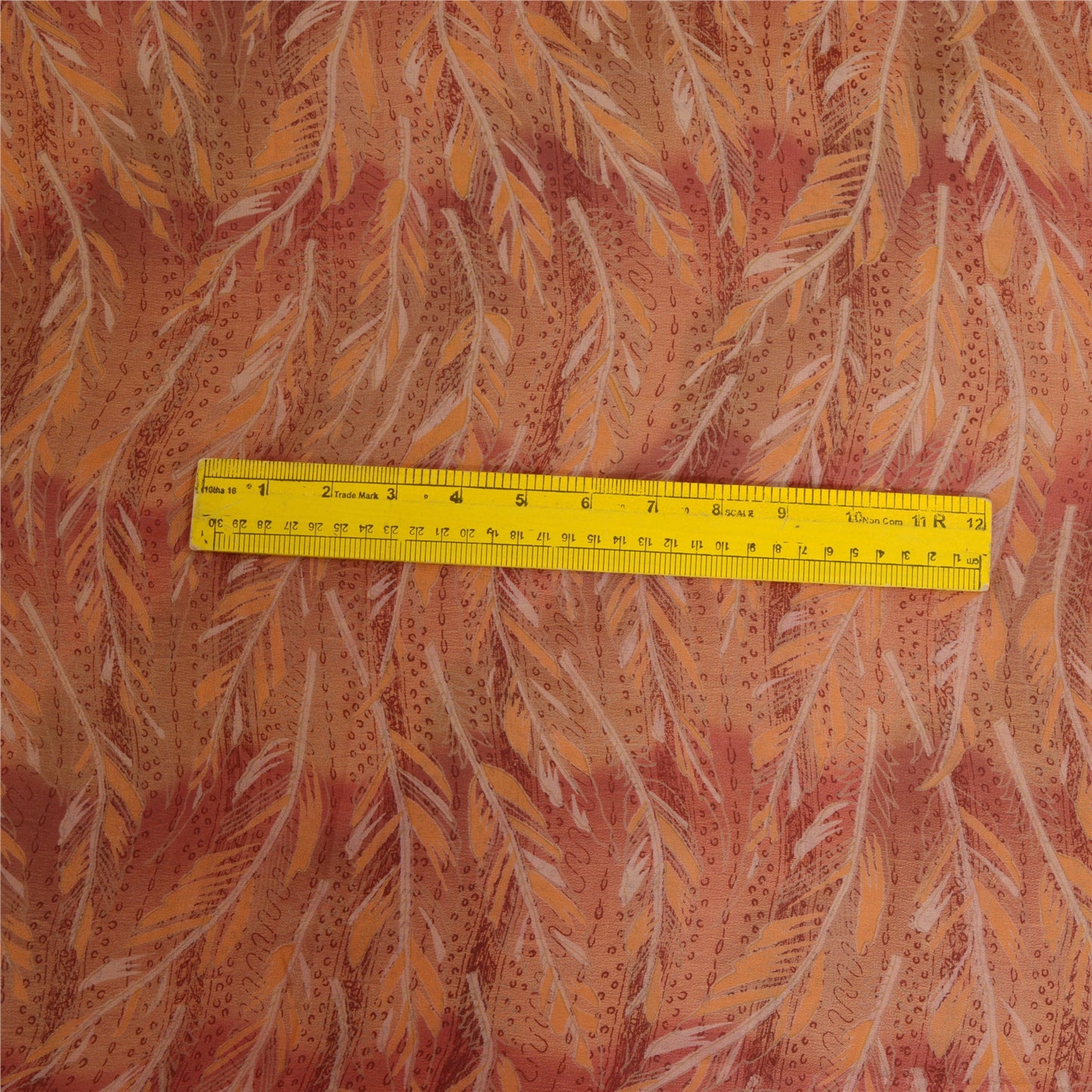 Sanskriti Vintage Sarees Red/Pink Pure Georgette Silk Printed Sari Craft Sustainable Fabric