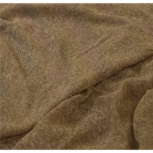 Load image into Gallery viewer, Sanskriti Vintage Sarees Brown Pure Georgette Silk Printed Sari Craft Fabric
