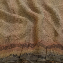 Load image into Gallery viewer, Sanskriti Vintage Sarees Brown Pure Georgette Silk Printed Sari Craft Fabric
