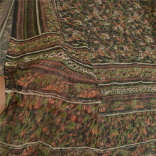 Load image into Gallery viewer, Sanskriti Vintage Sarees Black Pure Georgette Silk Printed Sari Craft Fabric
