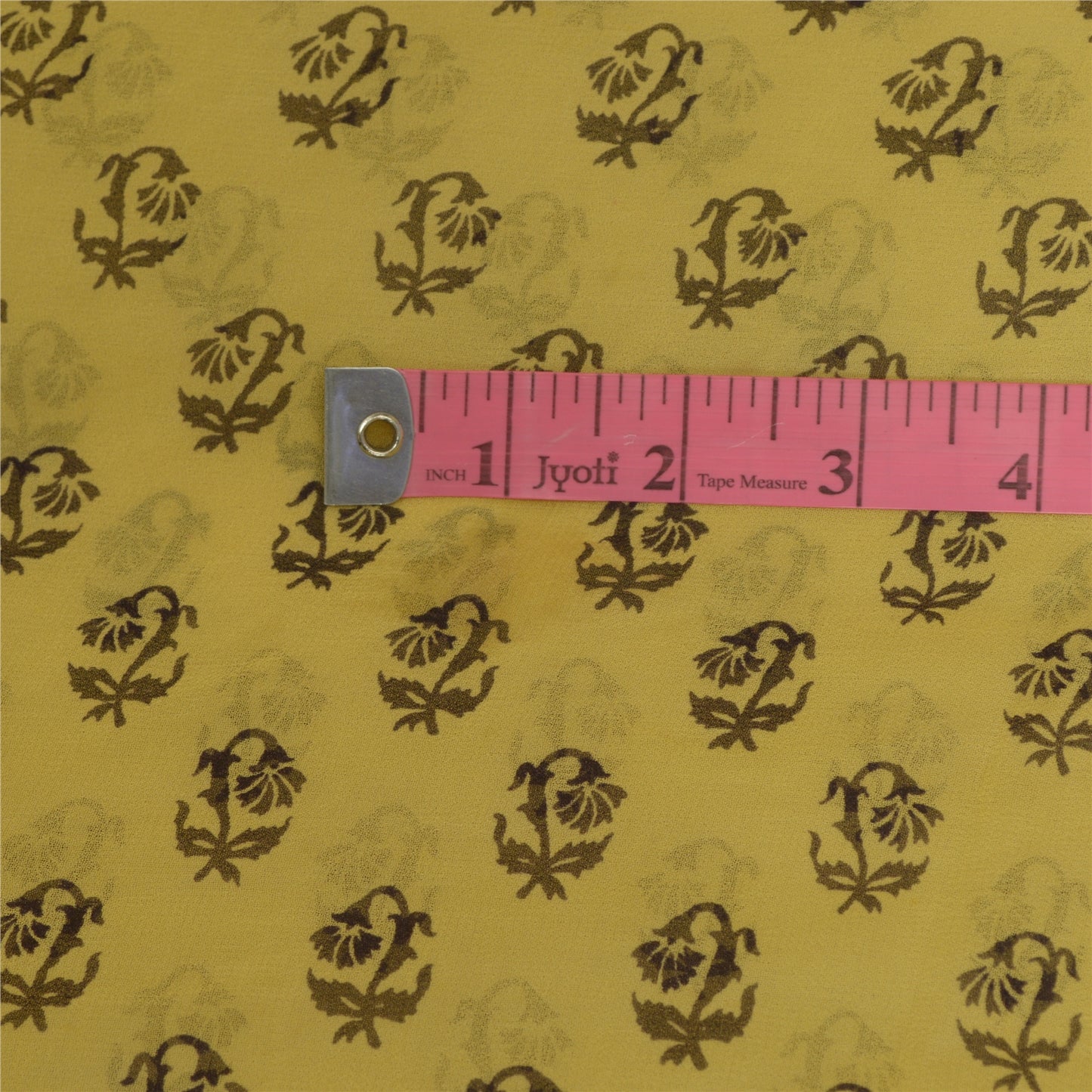 Sanskriti Vintage Sarees Lemon Pure Georgette Silk Printed Sari 5yd Craft Sustainable Fabric