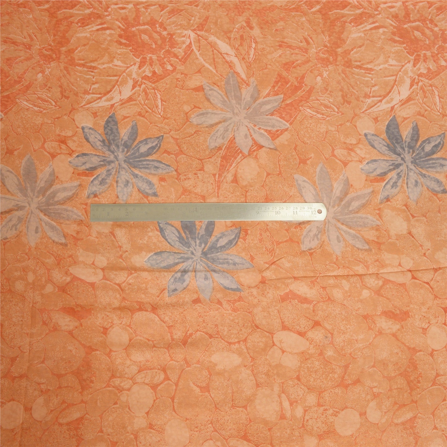 Sanskriti Vintage Sarees Peach Pure Georgette Silk Printed Sari 5yd Craft Sustainable Fabric