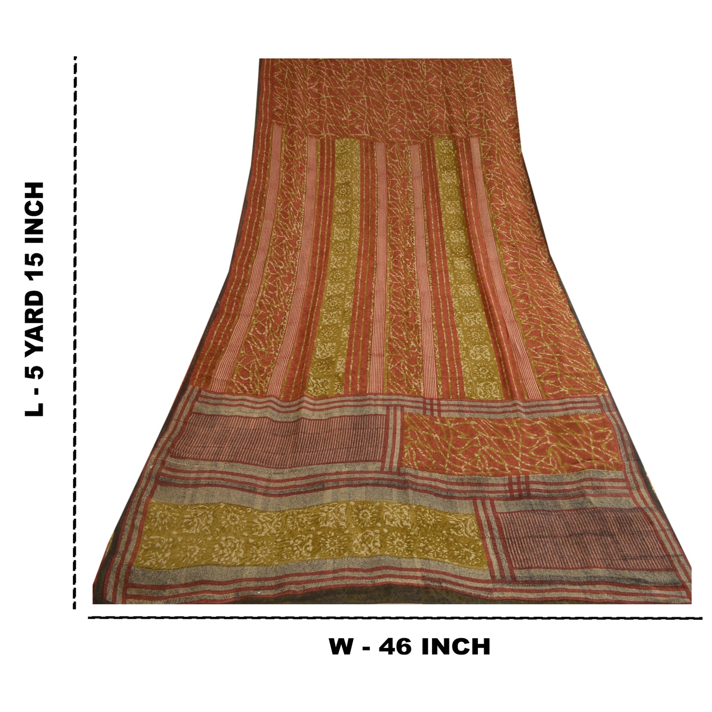 Sanskriti Vintage Sarees Multi Pure Georgette Silk Printed Sari 5yd Craft Sustainable Fabric