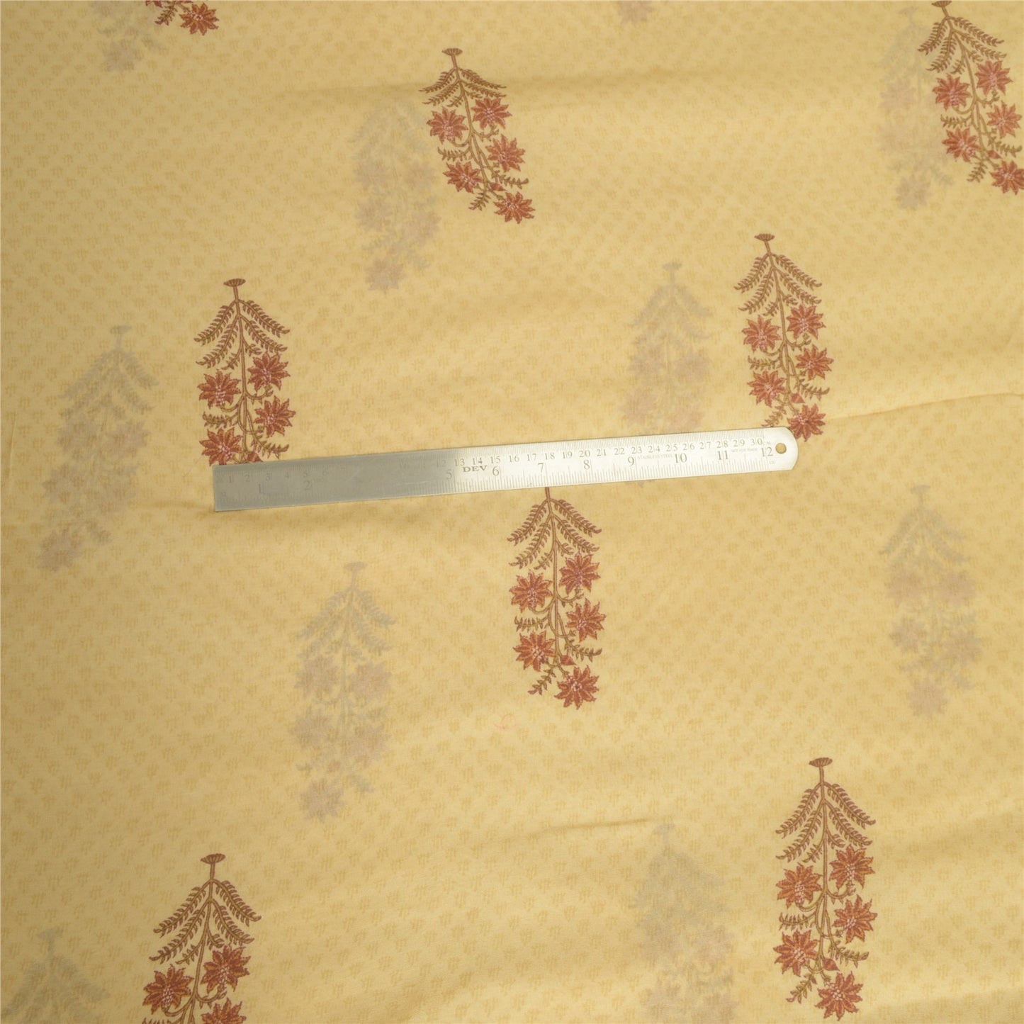 Sanskriti Vintage Sarees Beige Pure Georgette Silk Printed Sari 6yd Craft Sustainable Fabric