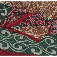 Sanskriti Vintage Saree Pure Georgette Silk Printed Sari 5Yd Craft Decor Fabric