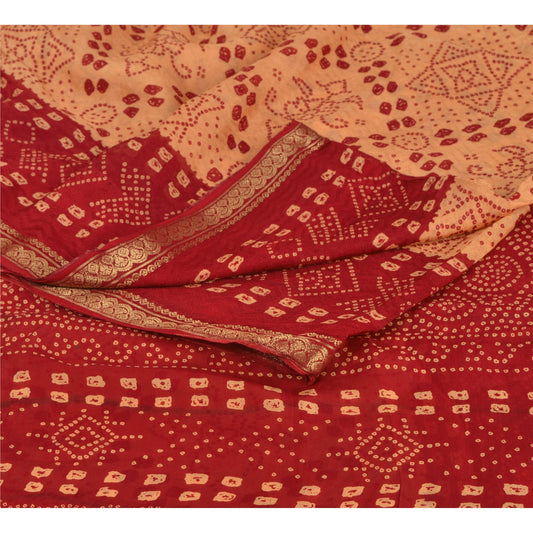 Sanskriti Vintage Blend Silk Beige Printed Zari Border Sarees 5 YD Craft Fabric upholstery fabric
