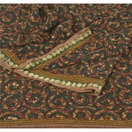 Sanskriti Vintage Dark Red Sarees Pure Chiffon Silk Printed Sari Craft Fabric
