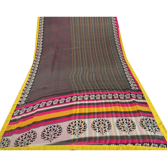 Sanskriti Vintage Pink Sarees Georgette Printed Sari With Blouse Pc Craft Sustainable Fabric