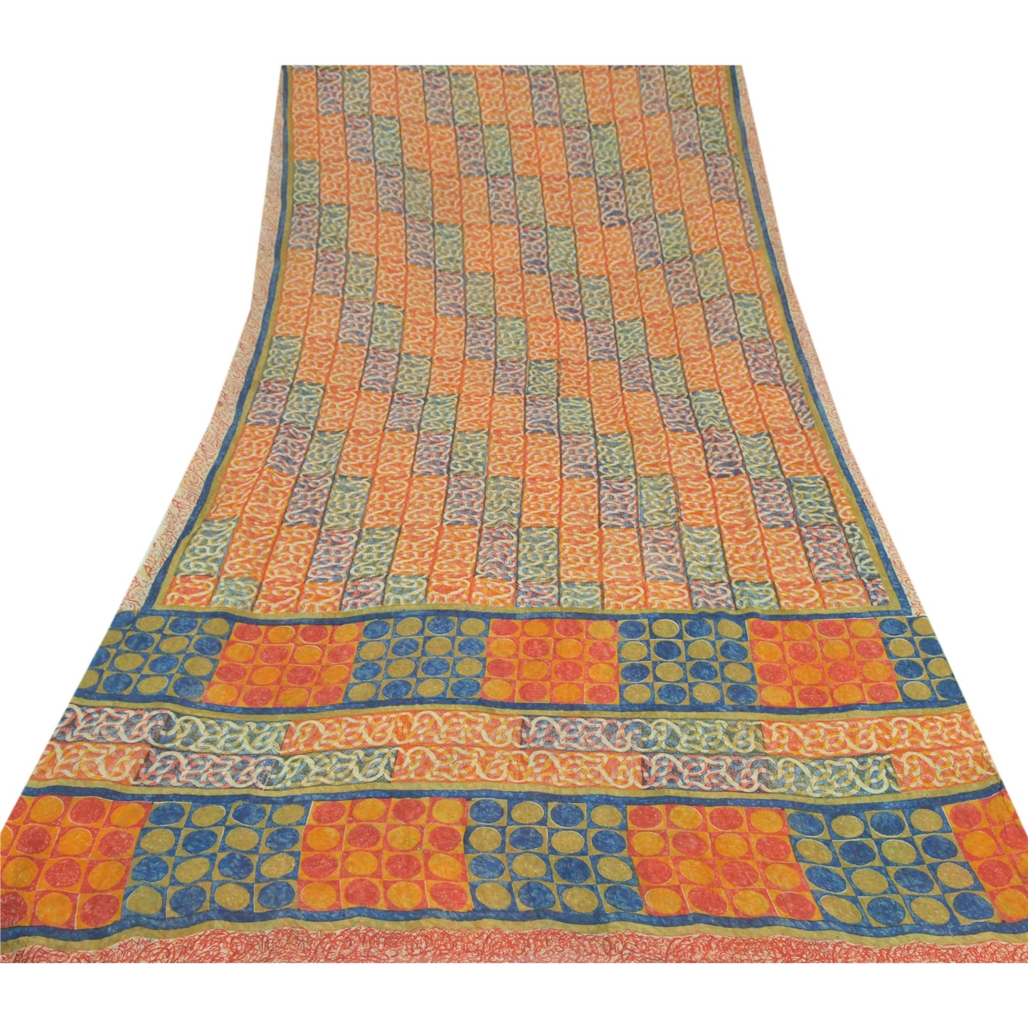 Sanskriti Vintage Indian Sari Pure Georgette Silk Printed Sarees Craft Sustainable Fabric