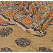 Load image into Gallery viewer, Sanskriti Vinatage Sanskriti Vintage Pure Georgette Silk Brown Saree 5 Yd Printed Sari Craft Fabric
