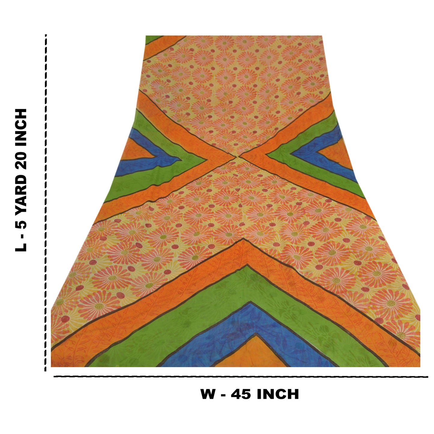 Sanskriti Vintage Indian Sari Pure Georgette Silk Printed Sarees Craft Sustainable Fabric