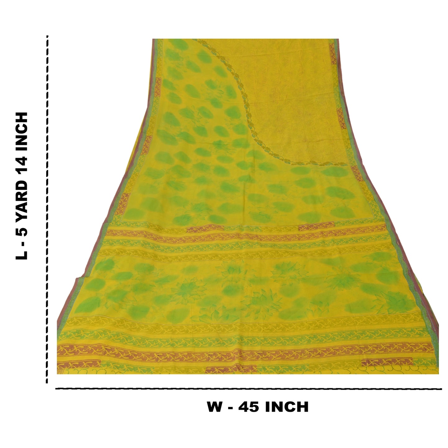 Sanskriti Vintage Green Sarees Pure Georgette Silk Printed Sustainable Fabric Craft Sari