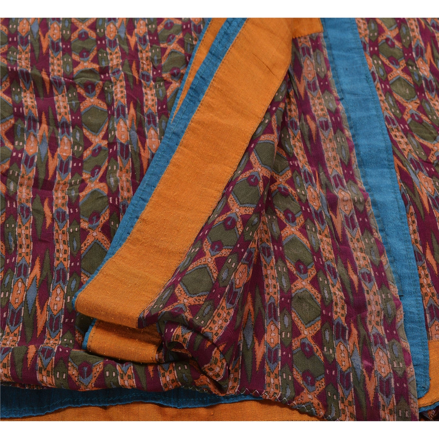 Sanskriti Vintage Saree Pure Georgette Silk Printed Sari Craft Decor Sustainable Fabric