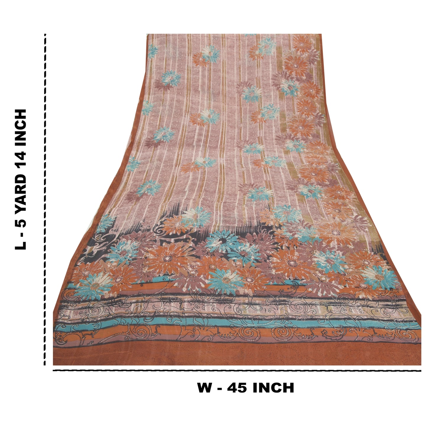 Sanskriti Vintage Purple Sarees Pure Georgette Silk Printed Sustainable Fabric Craft Sari