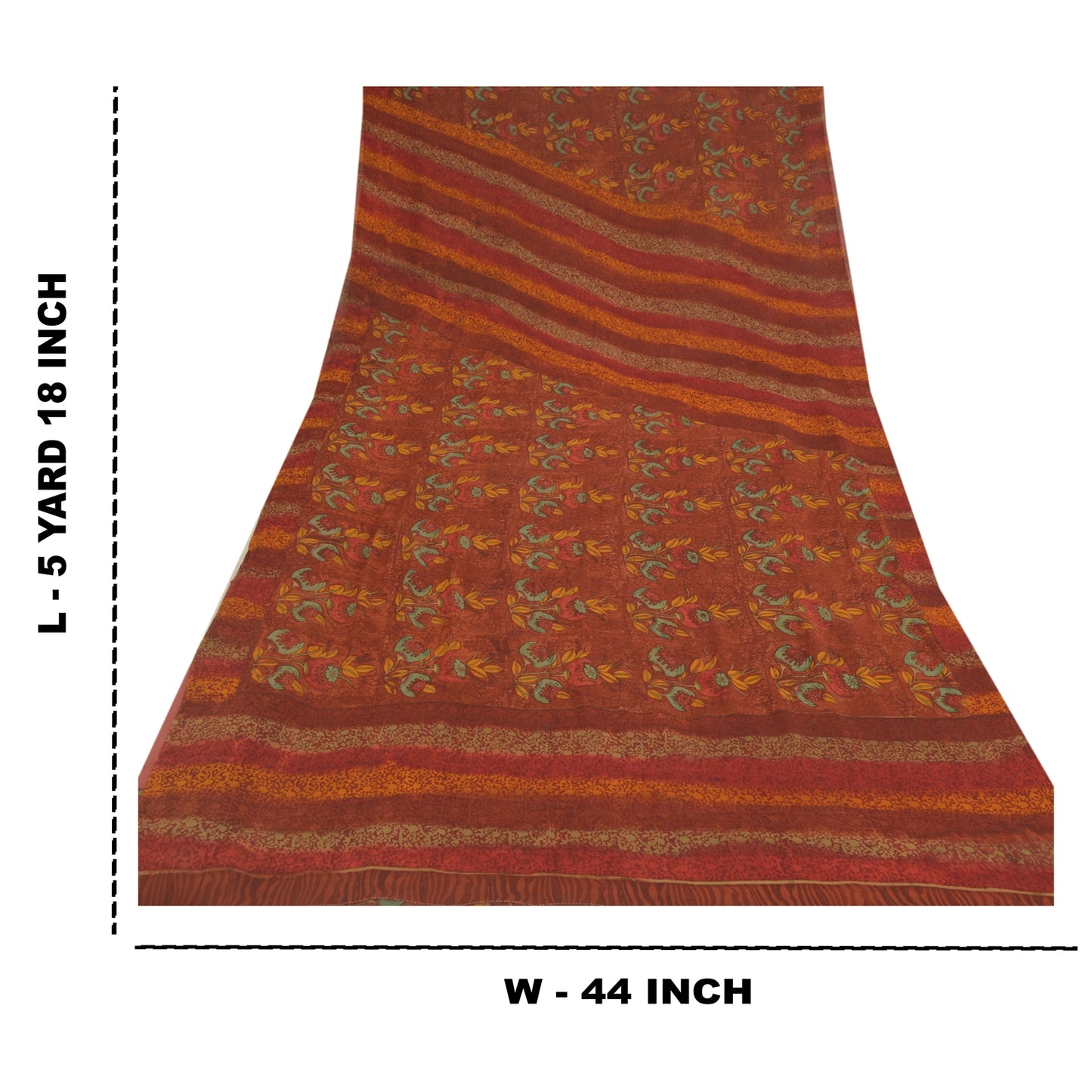 Sanskriti Vintage Sarees Pure Georgette Silk Sustainable Fabric Craft Printed 5 Yard Sari