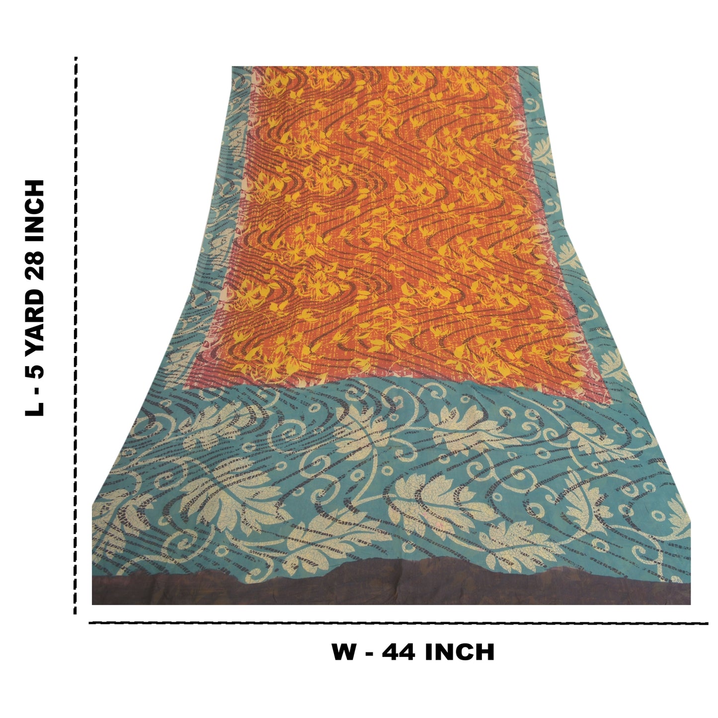 Sanskriti Vintage Indian Sarees Pure Georgette Silk Printed Sari Craft Sustainable Fabric