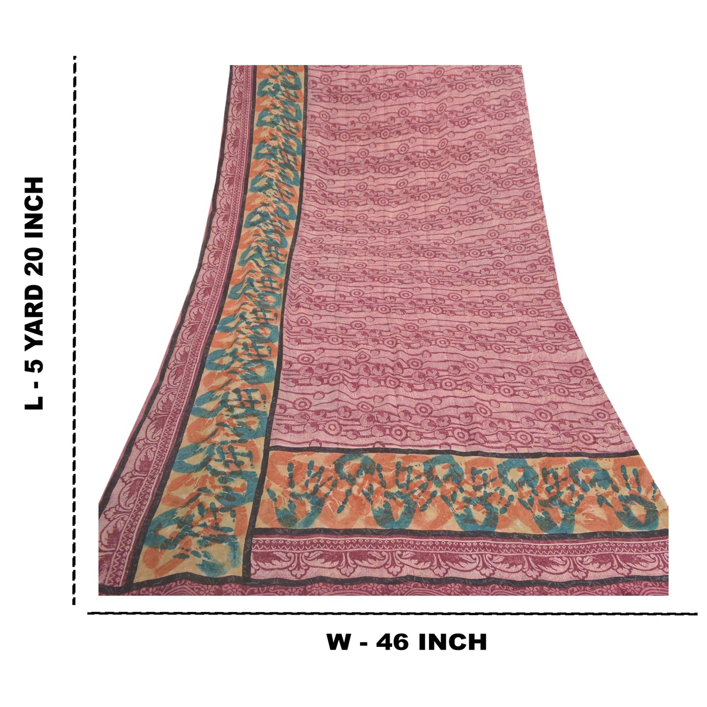 Sanskriti Vintage Purple Sarees Pure Georgette Silk Printed Sari Craft Sustainable Fabric