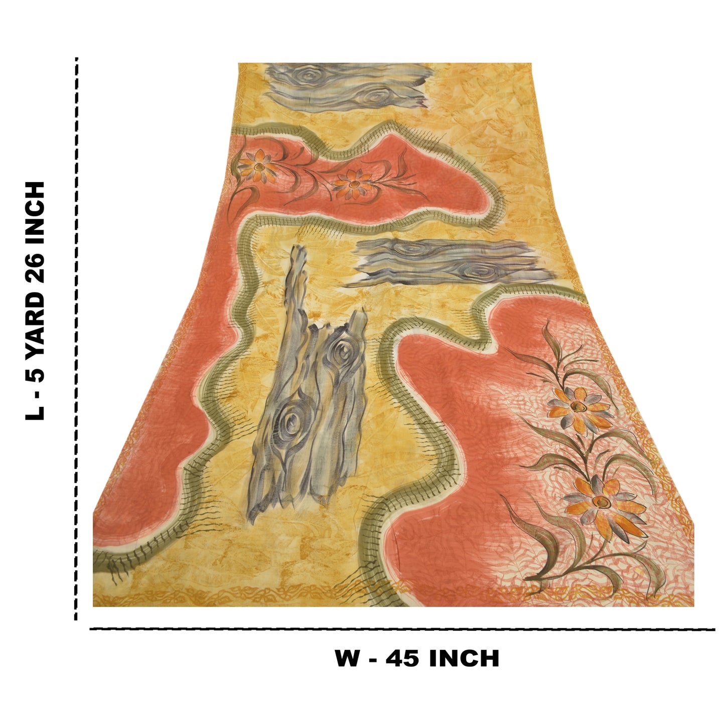 Sanskriti Vintage Indian Sari Pure Georgette Silk Sustainable Fabric Craft Printed Sarees