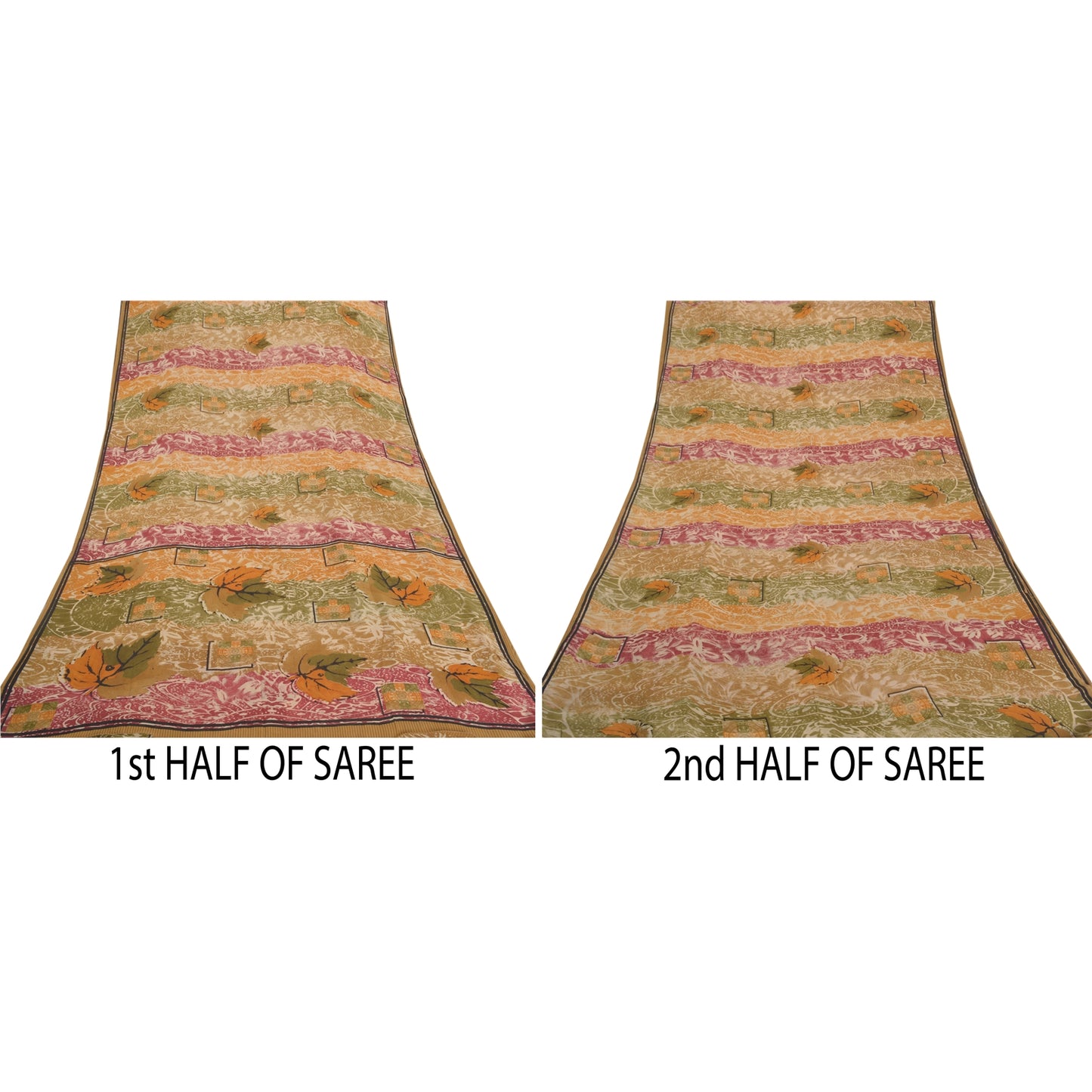 Sanskriti Vintage Sarees Indian Pure Georgette Silk Printed Sari Craft Sustainable Fabric