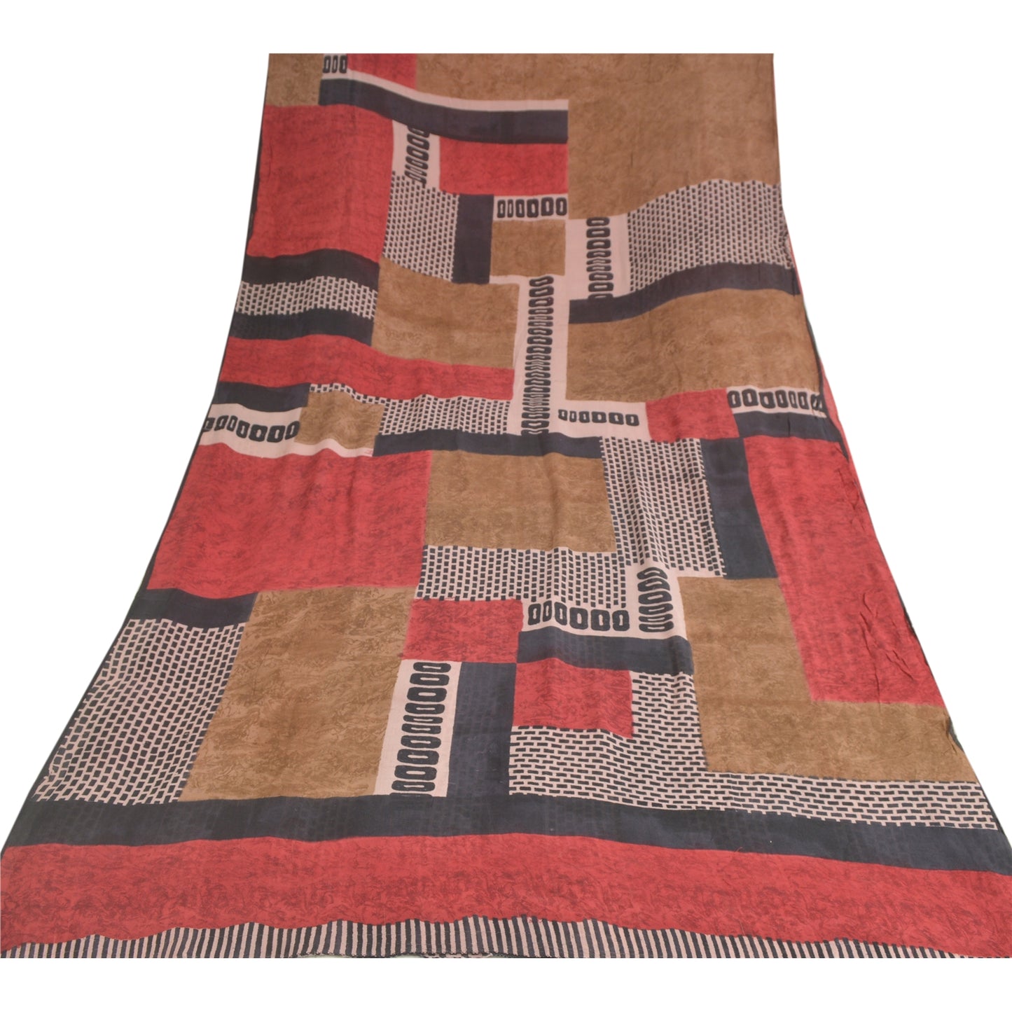 Sanskriti Vintage Indian Sarees Pure Georgette Silk Printed Sustainable Fabric Craft Sari