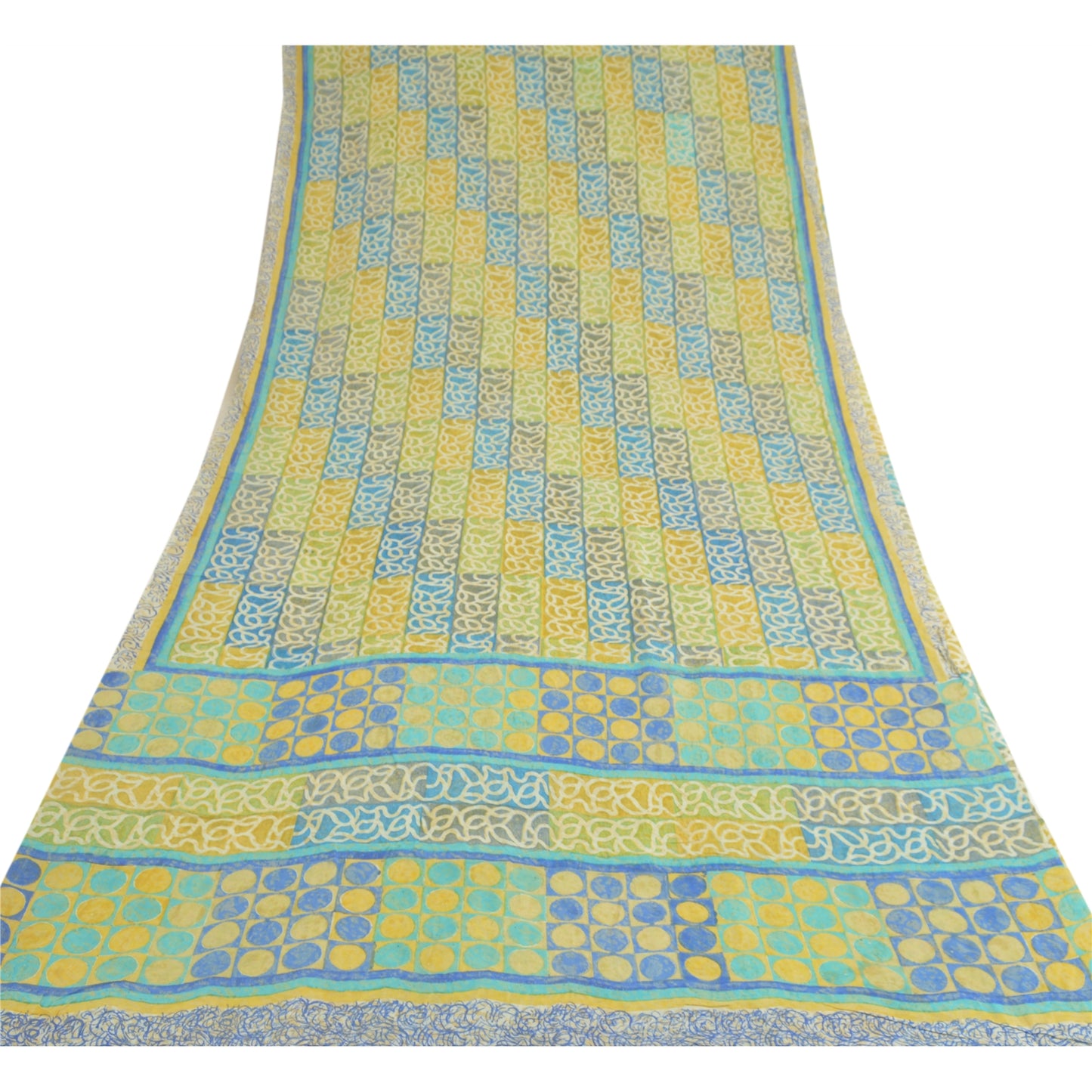 Sanskriti Vintage Indian Sarees Pure Georgette Silk Printed Sustainable Fabric Craft Sari