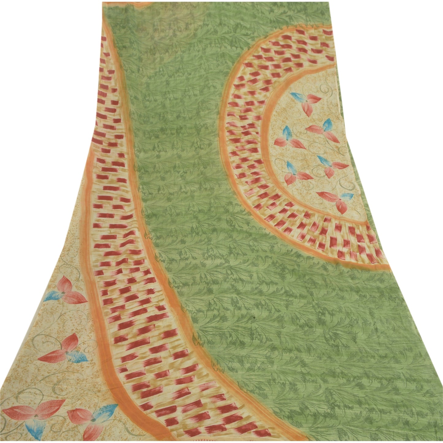 Sanskriti Vintage Sarees Indian Blend Georgette Printed Sari Floral Soft Sustainable Fabric