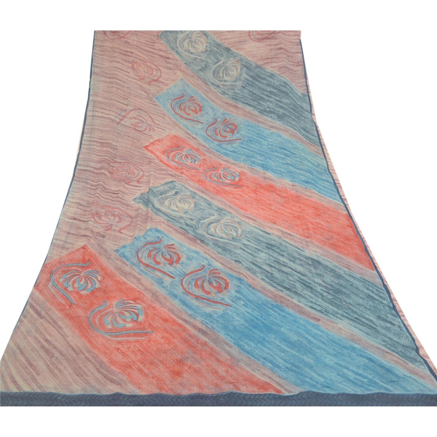 Sanskriti Vintage Dusty Pink Sarees Pure Georgette Silk Print Sari Craft Sustainable Fabric