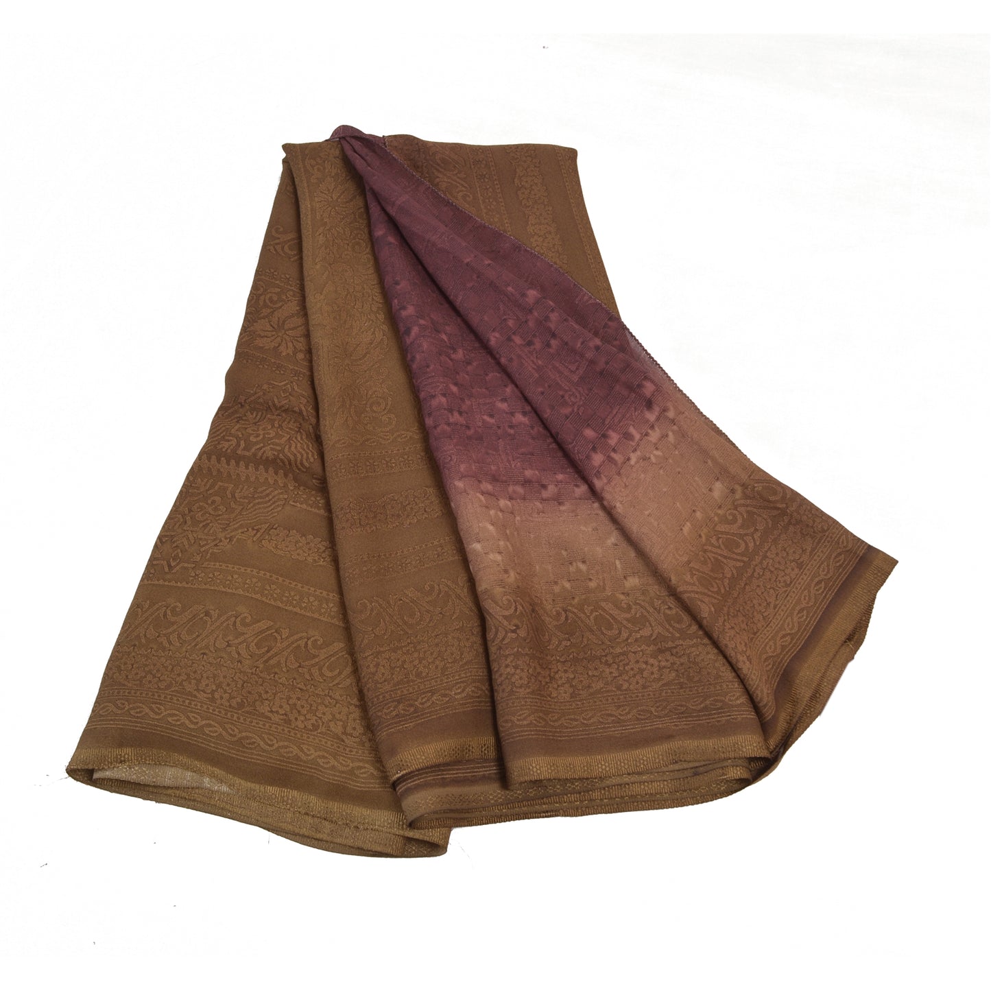 Sanskriti Vintage Purple Sarees Georgette Printed Sari 5yd Floral Craft Sustainable Fabric