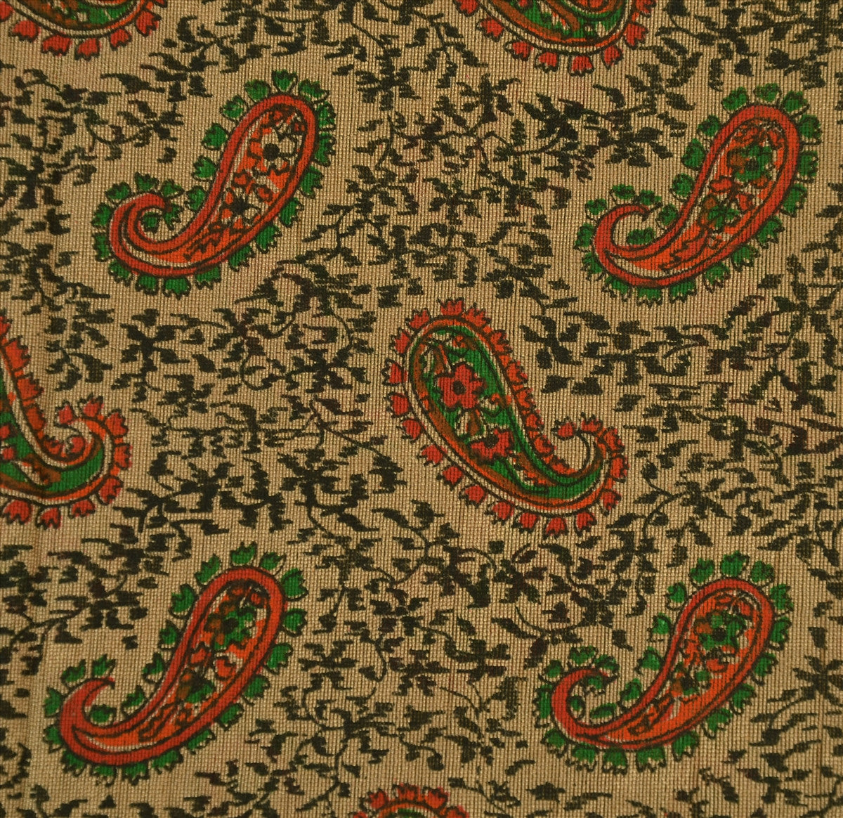 SANSKRITI VINTAGE INDIAN SAREE ART SILK BROWN PINK SARI Sustainable Fabric PAINTED ELEPHANT