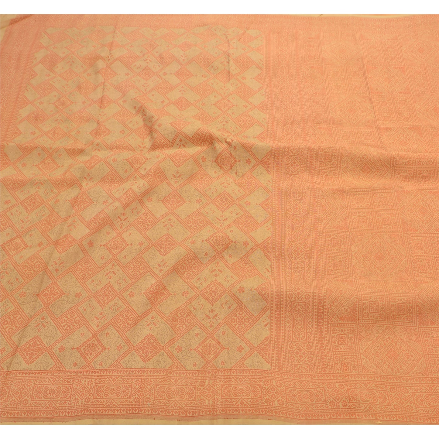 Sanskriti Vintage Indian Saree Silk Blend Woven Craft Sustainable Fabric Premium Ethnic Sari