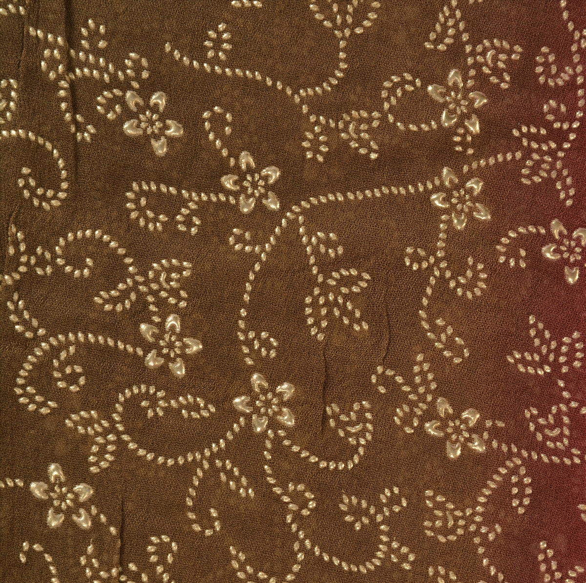 Sanskrirti Vintage Indian Saree Cotton Beaded Maroon Craft Sustainable Fabric Cultural Sari