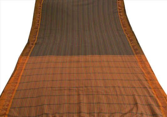 Sanskriti Vintage Indian Saree Art Silk Woven Multi Color Craft Sustainable Fabric Sari