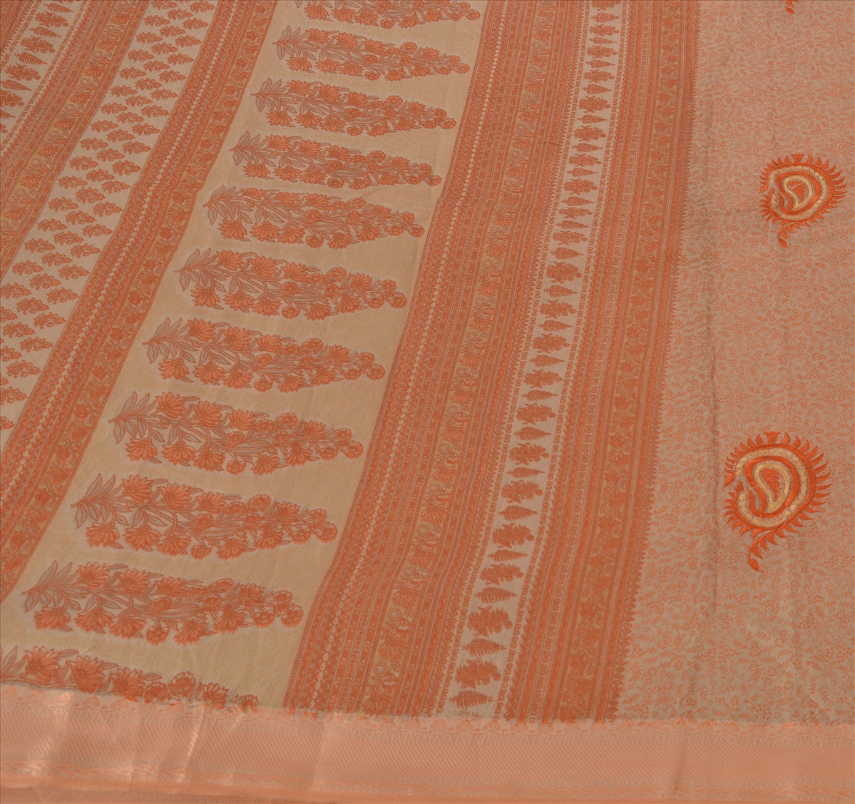 Sanskriti Vintage Indian Saree Cotton Blend Embroidered Sustainable Fabric Cultural Sari