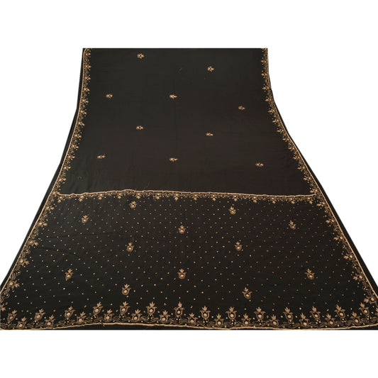 Sanskriti Vintage Antique Saree Art Silk Hand Embroidery Sustainable Fabric Premium Sari
