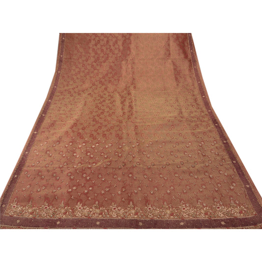 Sanskriti Vintage Saree Tissue Hand Beaded Woven Sustainable Fabric Premium Cultural Sari